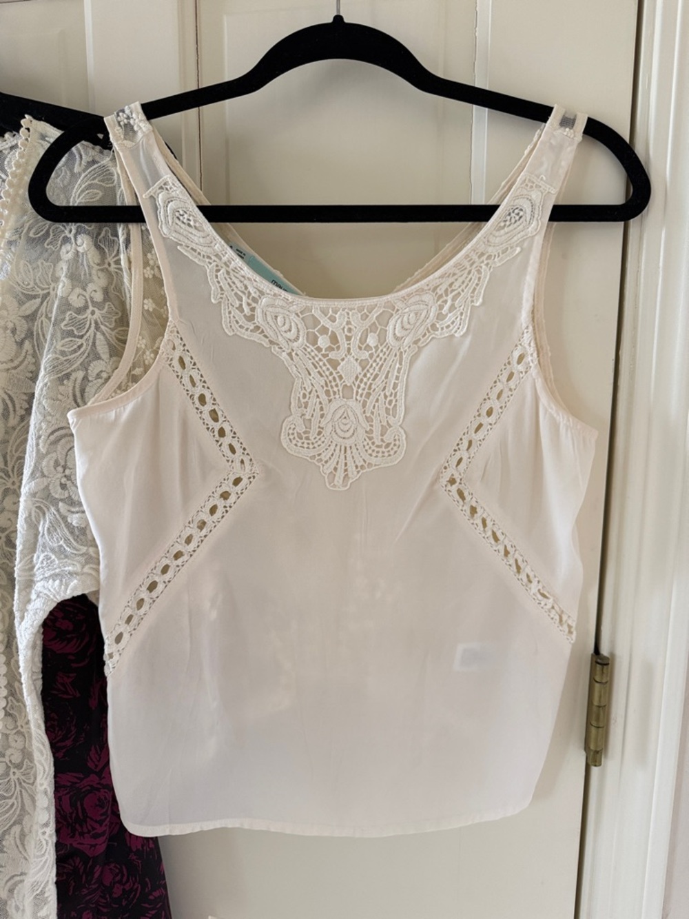 Maurices Cream Crochet Lace Tank